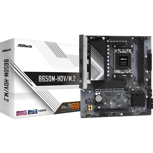 ASRock B650M-HDV/M.2 mATX Motherboard for AMD Socket AM5 CPUs